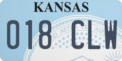 KS license plate 018CLW