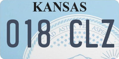 KS license plate 018CLZ