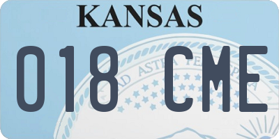 KS license plate 018CME