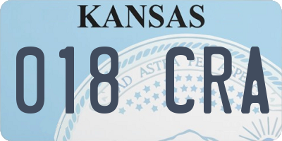 KS license plate 018CRA