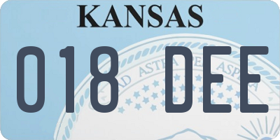KS license plate 018DEE