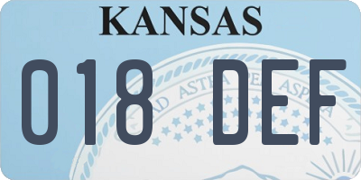 KS license plate 018DEF