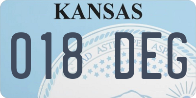 KS license plate 018DEG