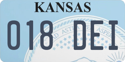 KS license plate 018DEI