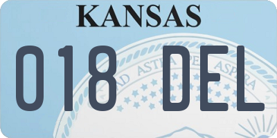 KS license plate 018DEL
