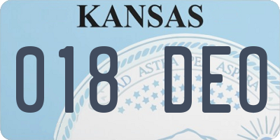 KS license plate 018DEO