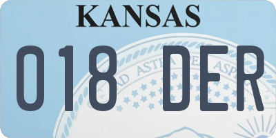 KS license plate 018DER