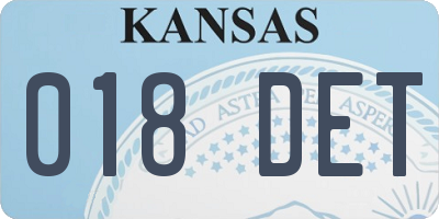 KS license plate 018DET