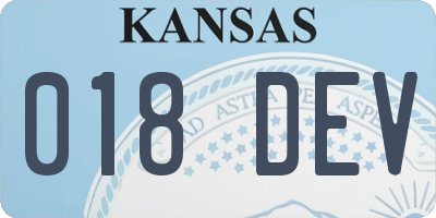 KS license plate 018DEV