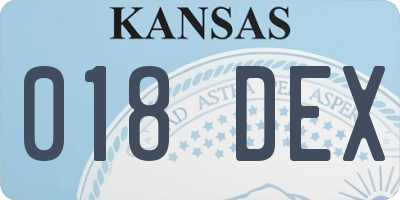 KS license plate 018DEX