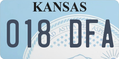 KS license plate 018DFA