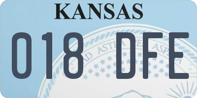 KS license plate 018DFE