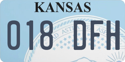 KS license plate 018DFH