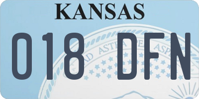 KS license plate 018DFN