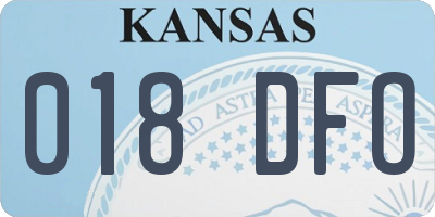 KS license plate 018DFO
