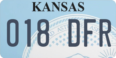 KS license plate 018DFR