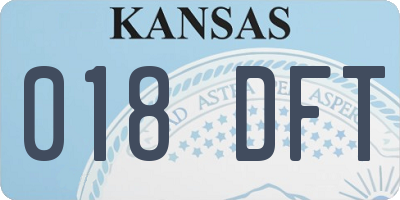 KS license plate 018DFT