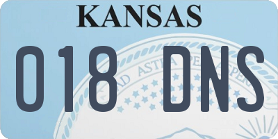 KS license plate 018DNS