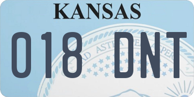 KS license plate 018DNT