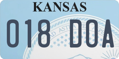 KS license plate 018DOA