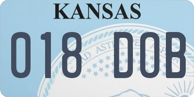 KS license plate 018DOB