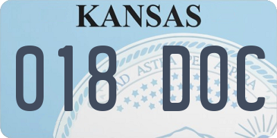 KS license plate 018DOC