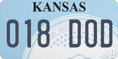 KS license plate 018DOD