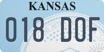 KS license plate 018DOF