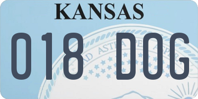 KS license plate 018DOG