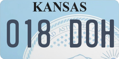 KS license plate 018DOH