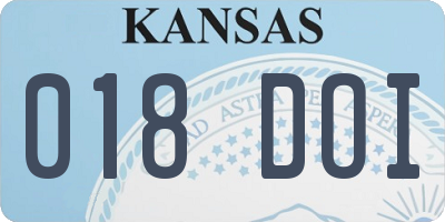 KS license plate 018DOI