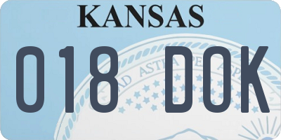 KS license plate 018DOK