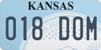 KS license plate 018DOM