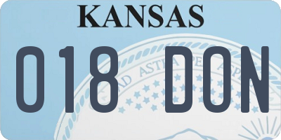 KS license plate 018DON