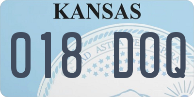 KS license plate 018DOQ