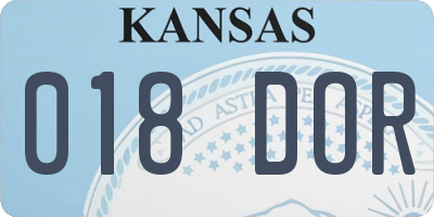 KS license plate 018DOR