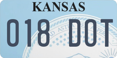 KS license plate 018DOT
