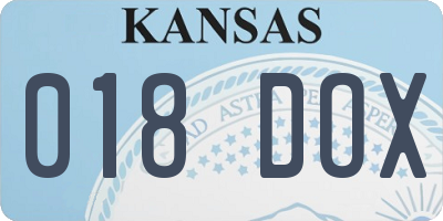 KS license plate 018DOX