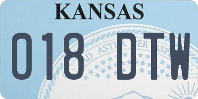 KS license plate 018DTW