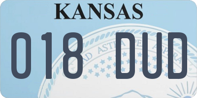 KS license plate 018DUD