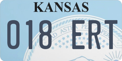 KS license plate 018ERT