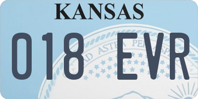 KS license plate 018EVR