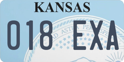 KS license plate 018EXA
