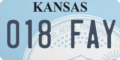 KS license plate 018FAY