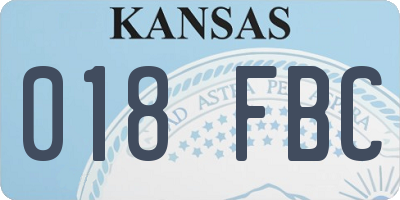 KS license plate 018FBC