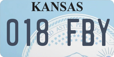 KS license plate 018FBY