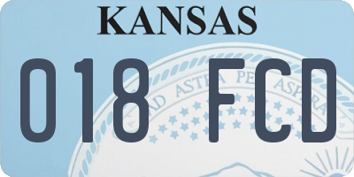 KS license plate 018FCD