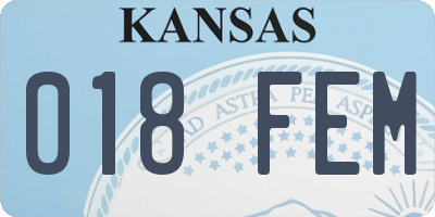 KS license plate 018FEM