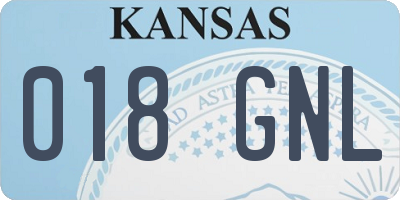 KS license plate 018GNL