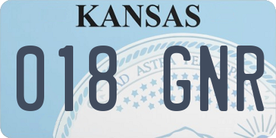 KS license plate 018GNR